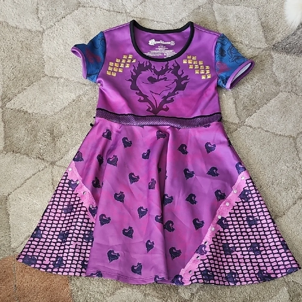 Nwot Descendants 3 Purple Short Sleeve Girls Costume Dress